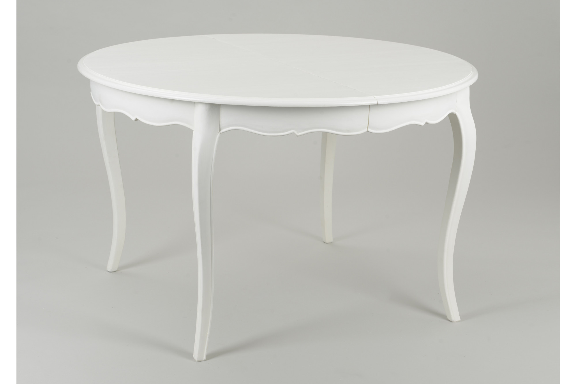 Table Bois Massif Extensible Muriane Ronde Blanche Hellin