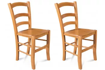 Chaises bois assise bois (lot de 2) - TINA
