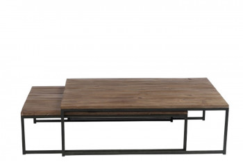 Tables basses gigogne en bois et métal - ALLEN