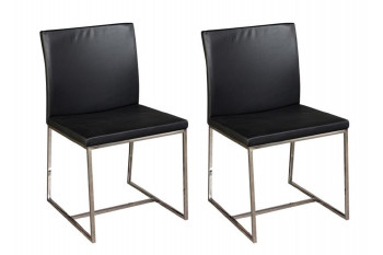 Chaises en cuir et alu - OTTO (Lot de 2)