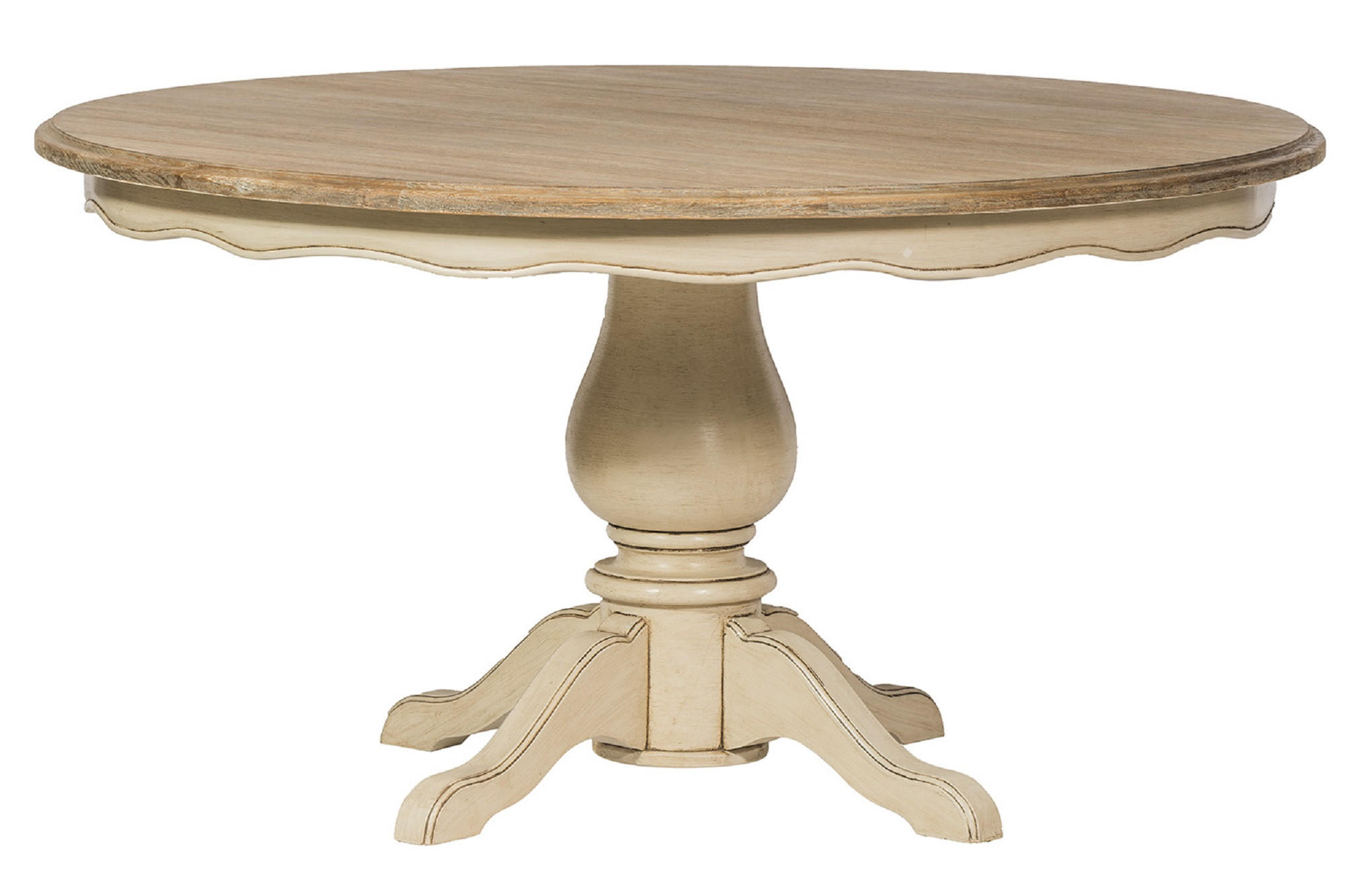 Table à manger ronde extensible en bois et piétement central en métal pour  salle à manger