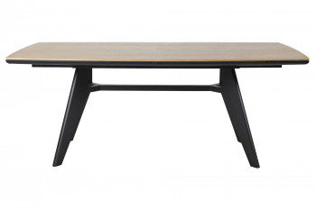 OCCASION Table à manger en bois et métal extensible L200/290 CHELSEA