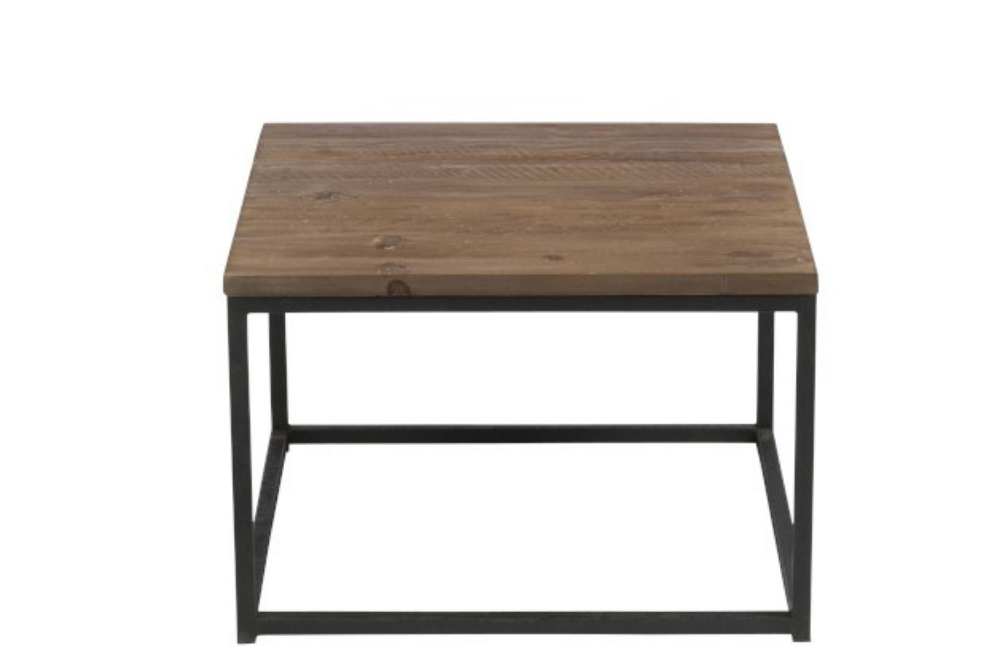 Table basse carrée en bois et métal Table basse carrée en bois et métal