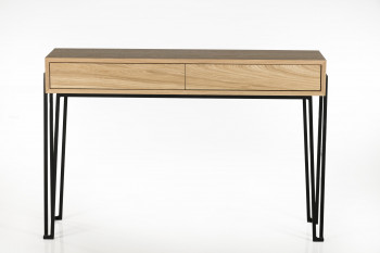 OCCASION Console en bois et métal moderne 2 tiroirs - BRIGHTON