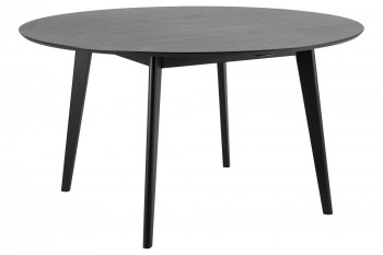 Table ronde en bois noir pour 4 à 6 personnes