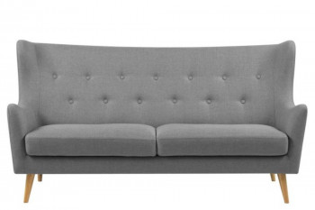 Canapé droit 3 places en tissu gris