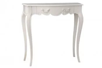 Petite console blanche romantique en bois