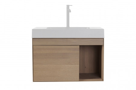 meuble sous vasque en chêne avec 1 porte