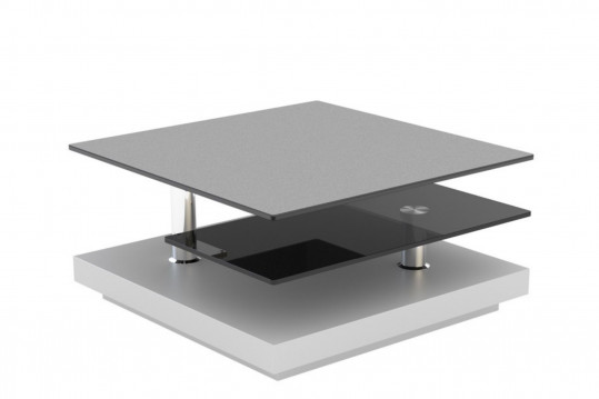 Table basse carrée contemporaine en verre et céramique - SAFIA