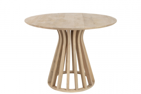 Table ronde en bois naturel pour 6 personnes