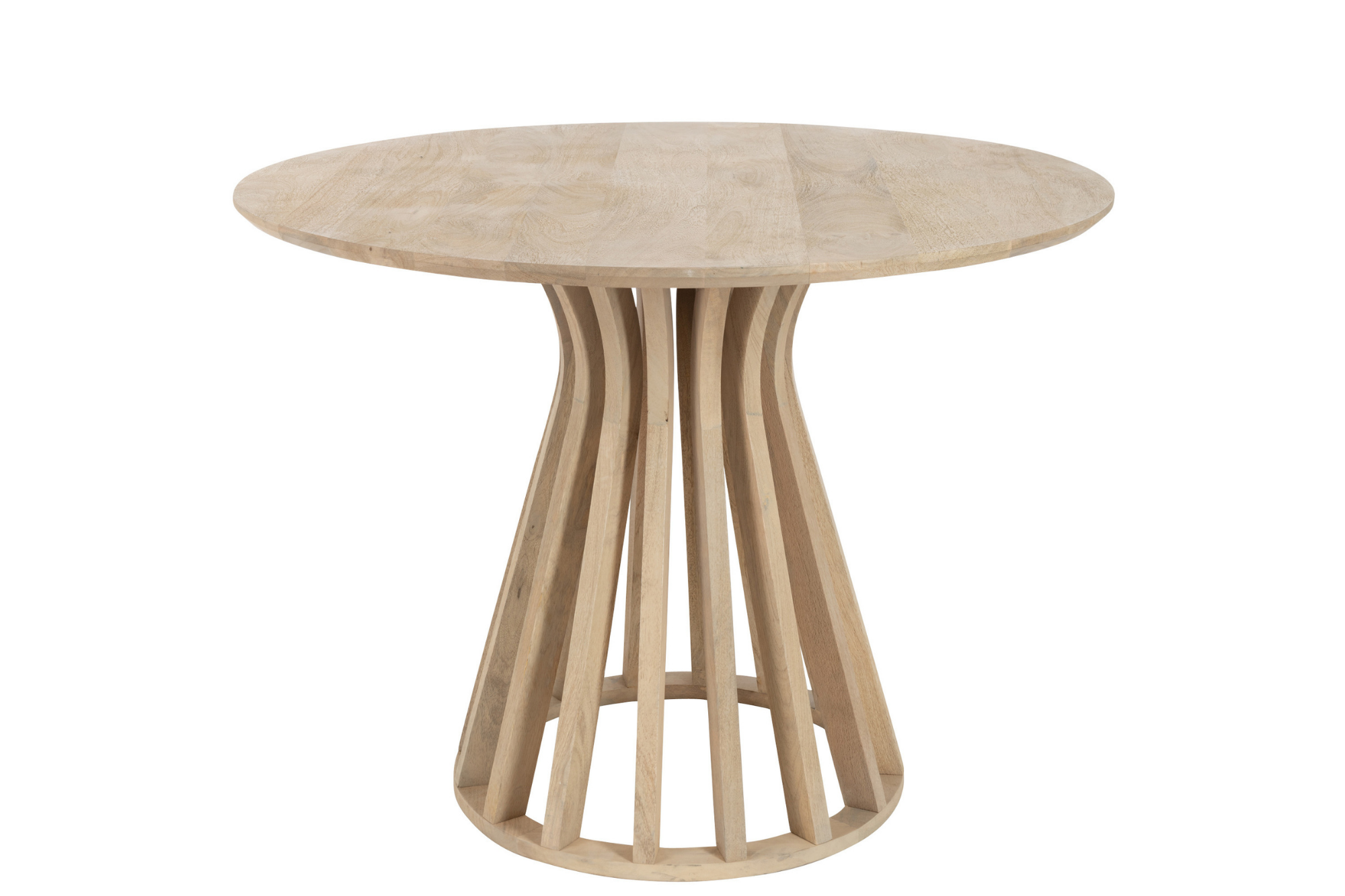 Table ronde en bois naturel pour 6 personnes