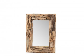 miroir rectangulaire en bois flotté
