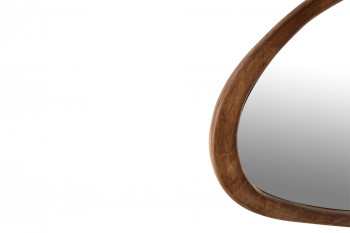 Miroir en forme de galet en bois de manguier L58 S - BRUNO