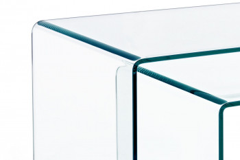 Tables basses gigognes contemporaines en verre L110 (set de 3) - IDORA