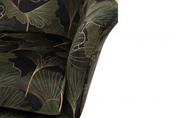 Fauteuil en velours peau de pêche aux motifs fleuris - NOAH