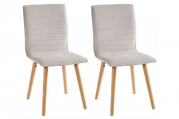 lot de deux chaises scandinaves en tissu beige