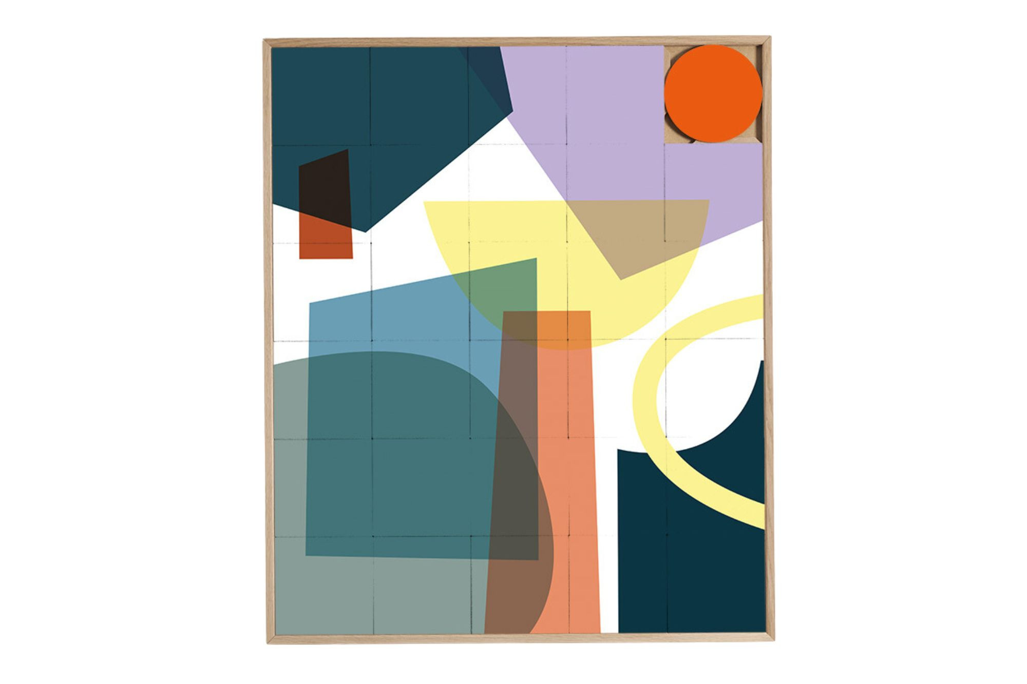Tableau en bois taquin enfant aux couleurs pastel 63 x 78 KIFKIF - HELLIN