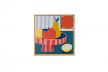 Tableau en bois taquin abstrait coloré   48 x 48 - HEDIA