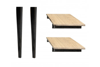 OCCASION Lot de 2 rallonges bois table ronde D105 pieds fuseau - VICTORIA