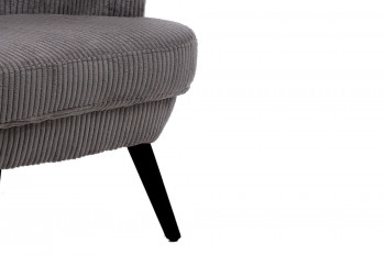 Fauteuil rétro en velours côtelé doux et piétement noir - DAGOBERT