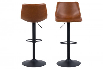 Tabourets de bar simili piétement tulipe métal noir (lot de 2) - JACK