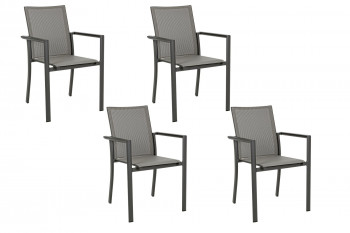 Chaises de jardin colorées en aluminium (lot de 4) - CASSIS