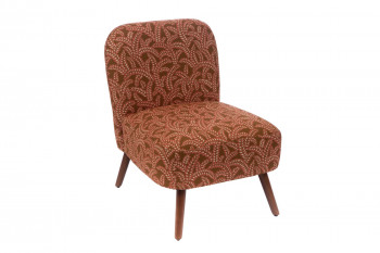 Fauteuil trendy en tissu et pieds en bois - ELIAD