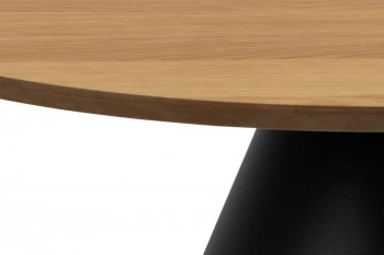 Table basse ronde en bois et métal noir D85 - GIROLLE