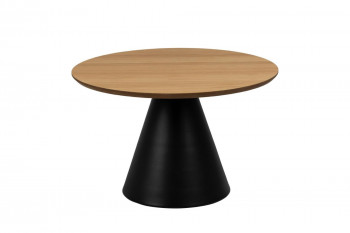 Table basse ronde en bois et métal noir D65 - GIROLLE