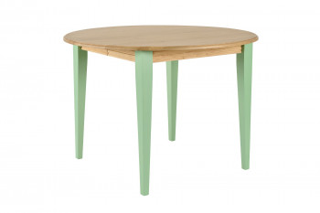 Table ronde extensible en bois pieds colorés 4/6 places D105 - VICTORIA