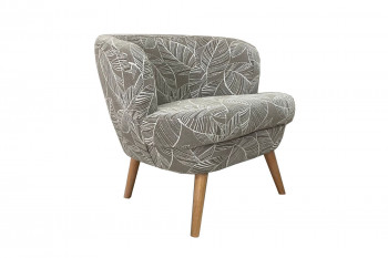 Fauteuil rétro en tissu jacquard motifs floraux - DAGOBERT