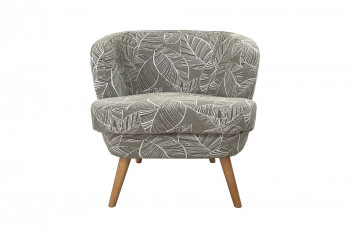 Fauteuil rétro en tissu jacquard motifs floraux - DAGOBERT