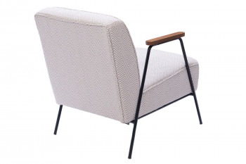 Fauteuil en tissu à chevrons ivoire et gris - SINTRA