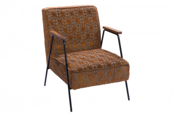 Fauteuil en tissu en relief marron - SINTRA