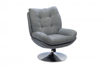 Fauteuil de salon relax pivotant en tissu - ERIC