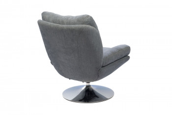 Fauteuil de salon relax pivotant en tissu - ERIC