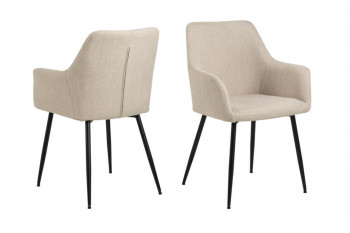 Chaises de salle à manger à accoudoirs en tissu (lot de 2) - YSA