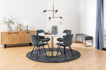 Chaises de salle à manger en tissu (lot de 2) - PETRA