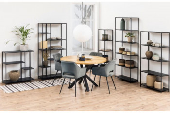 Bibliothèque scandinave en métal noir 3 tablettes - HARLOW