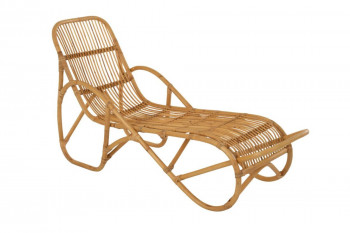 Chaise longue en rotin naturel - WIDY