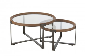 Tables basses gigognes de style industriel D80 (set de 2) - IOWA