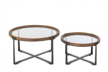 Tables basses gigognes de style industriel D80 (set de 2) - IOWA