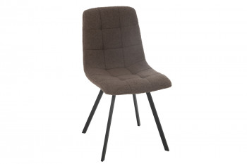 Chaises en métal noir et tissu bouclette (lot de 2) - OLIVIA