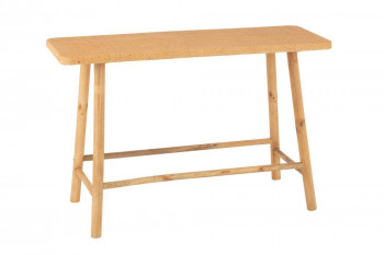 Console rectangulaire en pin et rotin naturel - LAOS
