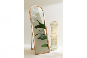 Miroir sur pied en bois naturel - MAHE