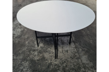 OCCASION Table ronde moderne en bois et métal D120 - BRIGHTON