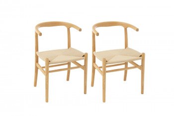 Chaises de salle à manger en corde et bois de hêtre - AYA