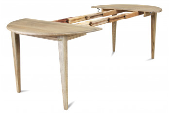 Lot de 2 rallonges bois table ronde D115 pieds fuseau - VICTORIA