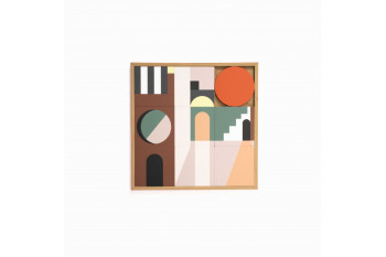 Tableau en bois taquin ruelles du souk 48 x 48 - RIAD