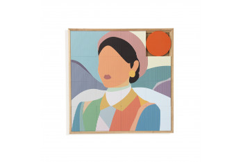 Tableau en bois taquin profil énigmatique 63 x 63 - IRENE